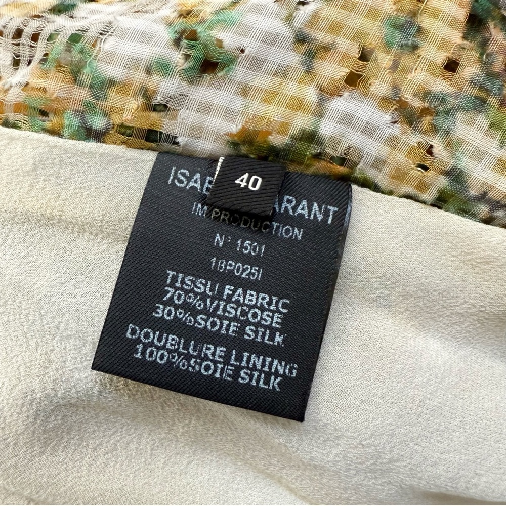 ISABEL MARANT GREEN YELLOW WHITE FLORAL PRINT RUFFLE SIDE TIE WRAP MINI SKIRT - Picture 14 of 15